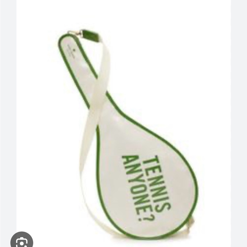 Kate Spade “Tennis Anyone” White and Green Tennis Racket Bag